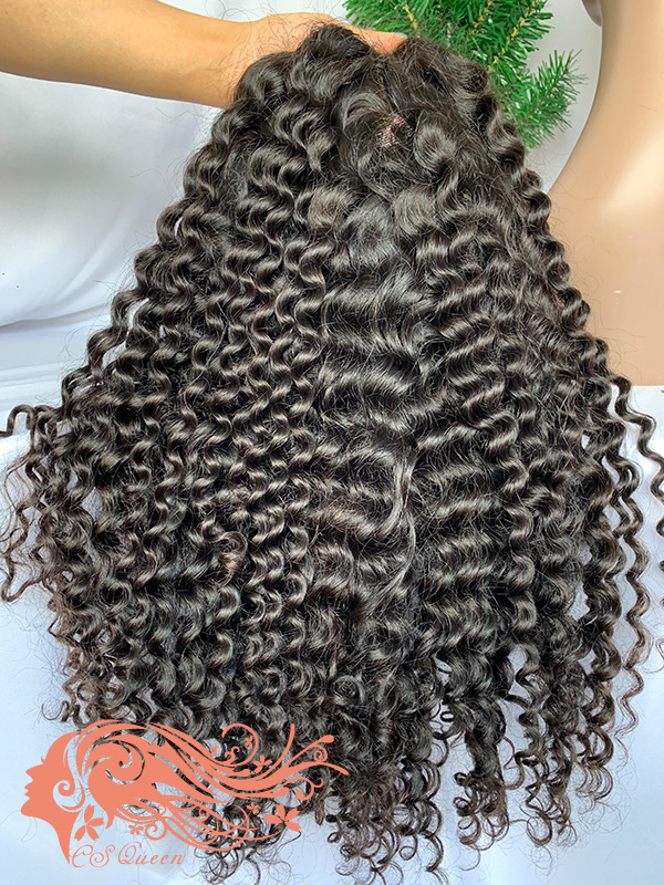 Csqueen Raw Burmese Curly U part wig 100% Human Hair 180%density